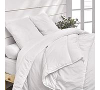 Couette microfibre - 260 x 240 cm - BLEU CALIN - 4 saisons - 410 g/m² - Blanc