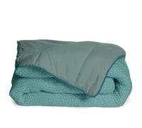 Bleu Calin Couette Imprimée Chaude Dana 140x200cm pour Lit 90x190 - Microfibre - Édredon 350g/m² Fabriqué en France, Certifiée Oeko-Tex - Bleu Céladon/Gris Clair