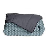 Bleu Calin Couette Imprimée Chaude Soumaya 240x260cm Bleu Paon/Gris Ardoise