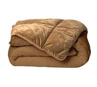 Bleu Calin Couette Réversible Chaude Velours Moka 200x200cm Marron