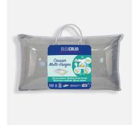 Bleu Calin Coussin Voyage Multi-Usages, Oreiller de Voyage Mousse à Mémoire de Forme, Confort Ergonomique, Gris, 42x23 cm, OMUMF