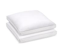 Lot de 2 Oreillers 65x65 cm Sensation Duvet Premium - Confort Souple à Ferme - Double Passepoil - Enveloppe 100% coton - BLEU CALIN