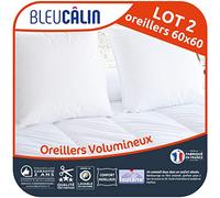 Bleu Calin Lot de 2 Oreillers Volumineux 60x60cm Gonflant