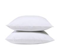 Bleu Calin Lot de 2 Taies d'oreiller 100% Percale de coton - Blanc - 65x65cm