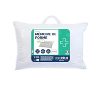 Bleu Calin Oreiller Rectangulaire Ergonomique Mémoire de Forme Memofill, Barrettes mousse à mémoire de forme et fibre polyester, 50x70 cm