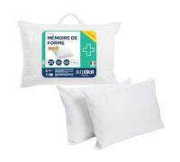 Bleu Câlin Oreillers, Coton, Blanc, 50 x 70 cm (lot de 2)