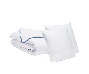 Bleu Calin Pack 2 Personnes Couette tempérée 240x260cm + 2 Oreillers 60x60cm