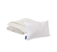 Bleu Calin Pack Bio Bébé Couette 75x120cm + Oreiller 40x60cm | Enveloppe Coton Bio