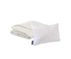 Bleu Calin Pack Bio Bébé Couette 75x120cm + Oreiller bébé 40x60cm - Enveloppe Coton Bio