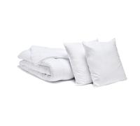 Bleu Calin Pack Economique Couette Tempérée Cocooning 220x240 cm Microfibre Ultra Douce + 2 Oreillers Moelleux 60x60 cm, Fabriqué en France, Certifié Oeko-Tex