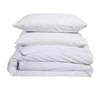 Bleu Câlin Parure de Lit 3 Pièces - Set de Housse de Couette 240x260cm + 2 Taies d'oreiller Blanc pour 2 Personnes - 100% Percale de Coton 80 Fils/m²
