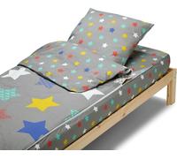 Bleu Câlin Rechange Caradou® Stars Parure de lit Enfant en Coton 3 pièces: Couchage Tout-en-Un pour Enfant sans Couette - 90x190cm