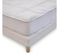 Bleu Calin Surmatelas 160x200 cm Sensation Duvet Doux - Confort Moelleux - Enveloppe 100% Coton
