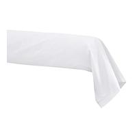 Bleu Calin Taie de traversin à Volant Plat - Percale 100% Coton peigné 86x190cm - Blanc