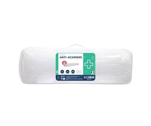 Bleu Calin Traversin Moelleux Anti-acariens, Antibactérien 1 Personne, Enveloppe Microfibre, 90 cm