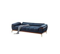 Bleu Canapé Trois Places Salon Design Moderne Meubles Rembourrage Textile