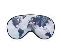Bleu carte du monde océan motif nautique masque de sommeil oeil oeil cache-oeil avec élastique sangle couverture dormir pour hommes femmes enfants