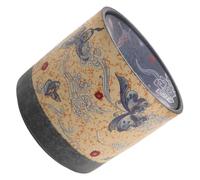 Bleu Cendrier Style Rétro Chinois Vintage avec Couvercle, en Céramique | Forme à Col Étroit, Base Épaissie et Angles Arrondis, pour Terrasse et Zones Fumeurs