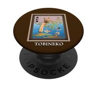 Bleu ciel et thé tigre cat_002 PopSockets PopGrip Adhésif