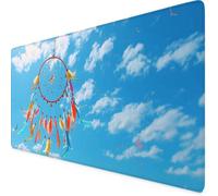 Bleu Ciel Tapis de Souris XXL 1000 x 500mm Grand Tapis de Souris Attrape-rêves Mouse Pad avec Bords Surpiqués et Antidérapant, Accessoires Bureau, pour PC, Ordinateur Portable, Bureau, Cadeaux e287p