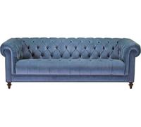 Bleu clair Tissu trois places Chesterfield Design Canapés rembourrés Original Nouveau