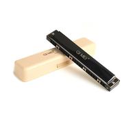 (Bleu) Clé C polyphonique Harmonica chromatique 24 trous pour adultes