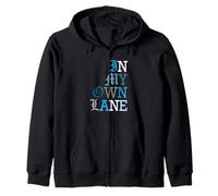 Bleu Color in My Own Lane Blue Graphic Sweat à Capuche