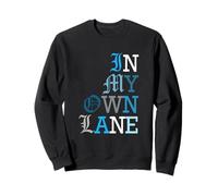 Bleu Color in My Own Lane Blue Graphic Sweatshirt