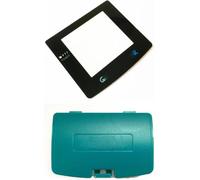 Bleu Coque à batterie d'écran et objectif pour Game Boy Couleur GBC Système de remplacement (avec dos adhésif)