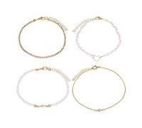 Bleu Couleurs Couple Acier Naturelle Bijoux Véritable Délicat Tendance Empilables Bracelets Empilables Chaîne Charme Lien Trombone Bracelet De Perles En Acier De Bracelet Jonc (Gold, One Size)