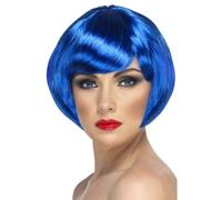 Bleu Court Bob Perruque Déguisement Adulte Glamour Fête Poule Nuit Accessoire