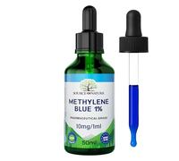 Bleu de Méthylène 1 % Solution | 50 ml Compte-Gouttes | Qualité USP Pharmaceutique | Pureté Élevée Testée en Laboratoire | Sans Alcool ni Formaldéhyde | Verre Foncé Protecteur | Source of Nature®