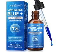 Bleu de Methylene, Gouttes de Bleu de Méthylène Pharmaceutique 60ml - Methylene Blue, Qualité Pharmaceutique 1% avec Vitamine C & Stévia | Testé en Laboratoire | Sans Formaldéhyde