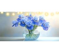 Bleu Diamond Painting Adulte Vase Diamond Painting 55x110cm, 5D DIY Peinture Diamant Adulte Strass Cristal Peinture Paintings par Numéros Kit, Tableau Diamant pour Décoration Murale Salon FD-8635