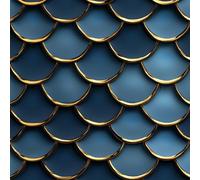 Bleu Écailles de Poisson Papier Adhesif Meuble Géométrie Mat Papier Peint Mural Film Autocollant Wallpaper Rouleau Impermeable Stickers Collant Décoration pour Cuisine Tables Armoires Mur 0.45X10 M
