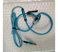 Bleu Écouteurs portables à fermeture éclair, 3.5mm, m-x, prise audio, oreillettes matinales avec micro, mains libres, MP3, casque pour téléphone portable, PC ""Nipseyteko
