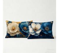 Bleu Et Blanc Housse Coussin 40 x 70 2 Pack, Taie Oreiller 70x40cm Decoration Chambre Salon Protege Oreiller Fleur Housse de Coussin Robuste Durable pour Personnes qui Transpirent Facilement BZTH-2100