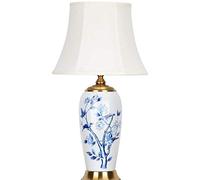 Bleu Et Blanc Porcelaine Chinoise Céramique Chambre à Coucher Table de Lit Salon Étude Hôtel Décoration Lampe de Bureau, JZRRSLUHK, C. B, un