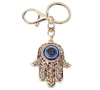 Bleu Evil Eye Hamsa, porte-clés Main de Fatima amulette protection chance en cristal pour décoration sac bourse pendentif