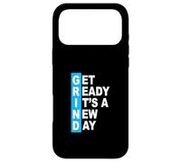Bleu Get Ready It's A New Day - Grind Blue Graphic Coque pour iPhone 17 Pro Max