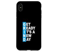 Bleu Get Ready It's A New Day - Grind Blue Graphic Coque pour iPhone XS Max