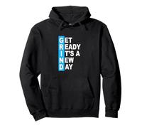 Bleu Get Ready It's A New Day - Grind Blue Graphic Sweat à Capuche