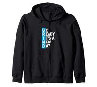 Bleu Get Ready It's A New Day - Grind Blue Graphic Sweat à Capuche