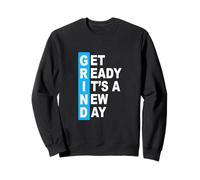 Bleu Get Ready It's A New Day - Grind Blue Graphic Sweatshirt