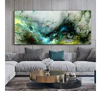 Bleu Gris Nuage Peinture Abstraite Think Independe Mur Photo pour Salon Toile Art Moderne Affiches Et Impressions 50x100cm(20''x39'') Cadre Intérieur