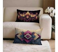 Bleu Housse Coussin 30x30 Lot de 2, BohêMe Taie Oreiller 30x30, Velours Doux Housse de Coussin avec Fermeture Éclair Invisible, Carré Taie d'oreiller pour Extérieur Jardin Salon Décor Maison 8-m3115