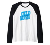 Bleu I Could Never Blue Graphic Manche Raglan