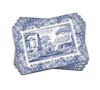 Bleu Italien 40,1 x 29 cm Panneau MDF avec arrière en liège Lot de 4 Sets de Table, Bleu/Blanc