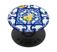 Bleu Italien Baroque Citron Agrumes Art PopSockets PopGrip Adhésif