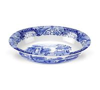 Bleu italien Jante ovale 32 cm Porcelaine, Bleu/Blanc